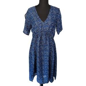 Reistor Sundowner Dress in Dizzy Blue Floral Print, Size M